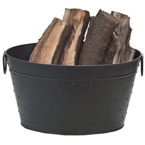 log box metal|log bucket for fireplace.